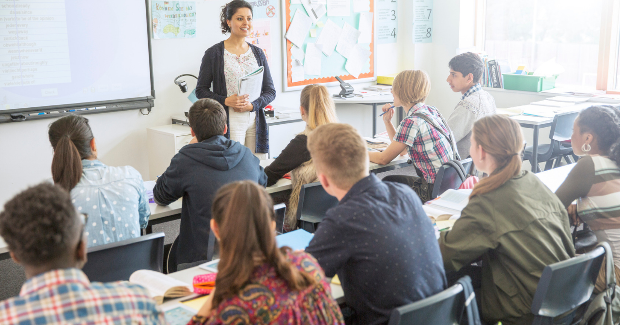 A teacher in a classroom
