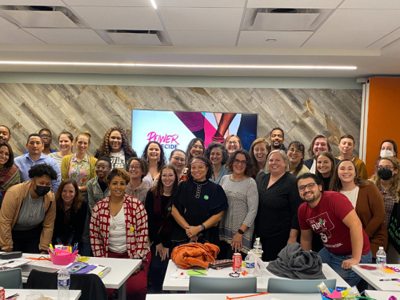 A photo of the full Power to Decide staff taken Fall 2022.